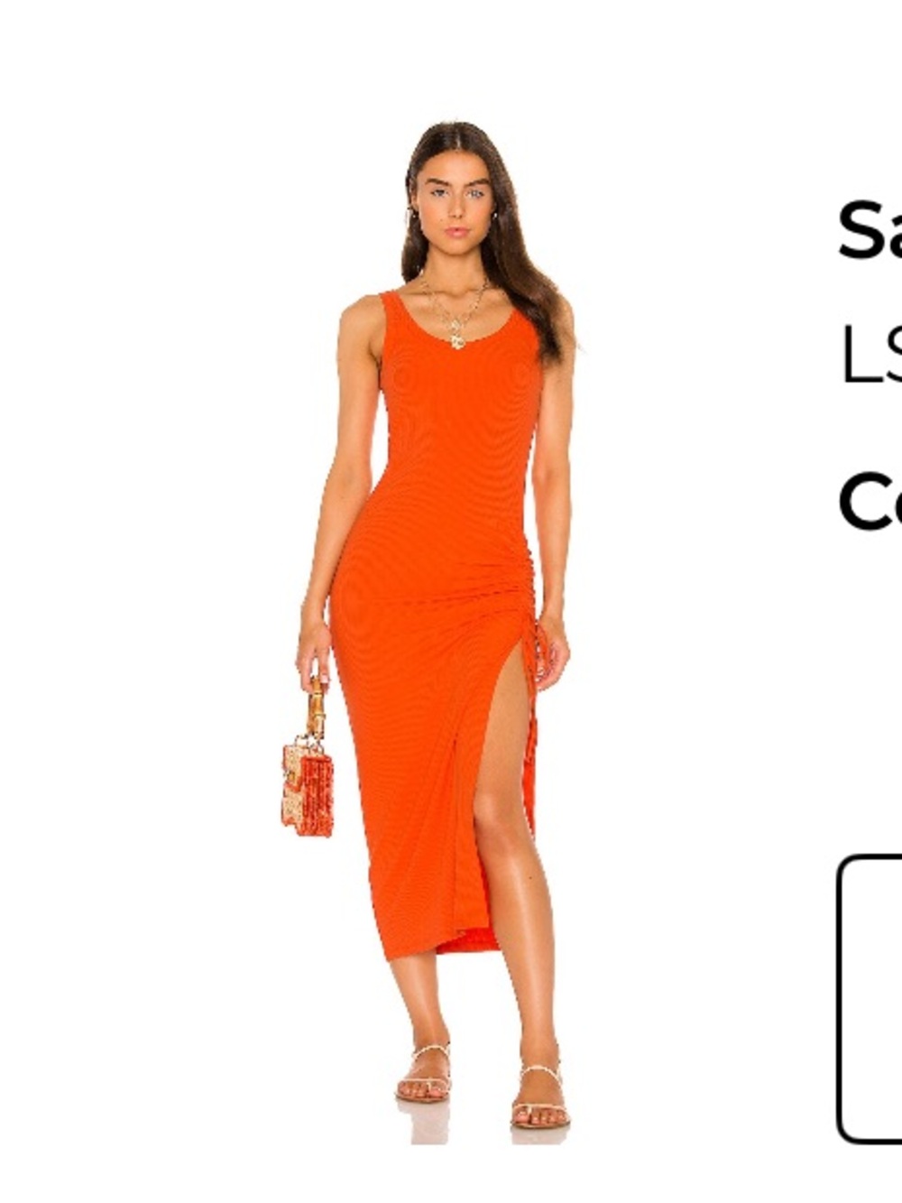 L*SPACE Sandpiper Dress Ribbed Maxi Orange Medium